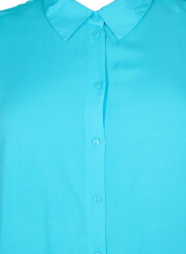 Lang overhemd in viscose, Blue Atoll, Packshot image number 2