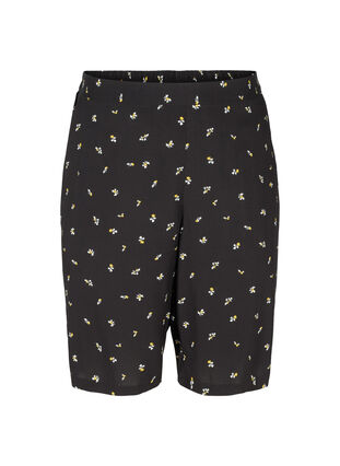Bermuda shorts in viscose met print, Black AOP, Packshot image number 0