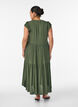Midi jurk van viscose met ruches mouwen, Groen, Model image number 2