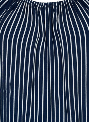 Gestreepte blouse van viscose met korte mouwen, Navy B./White Stripe, Packshot image number 2