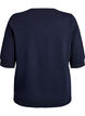 Fijngebreide blouse met korte mouwen, Blauw, Packshot image number 1