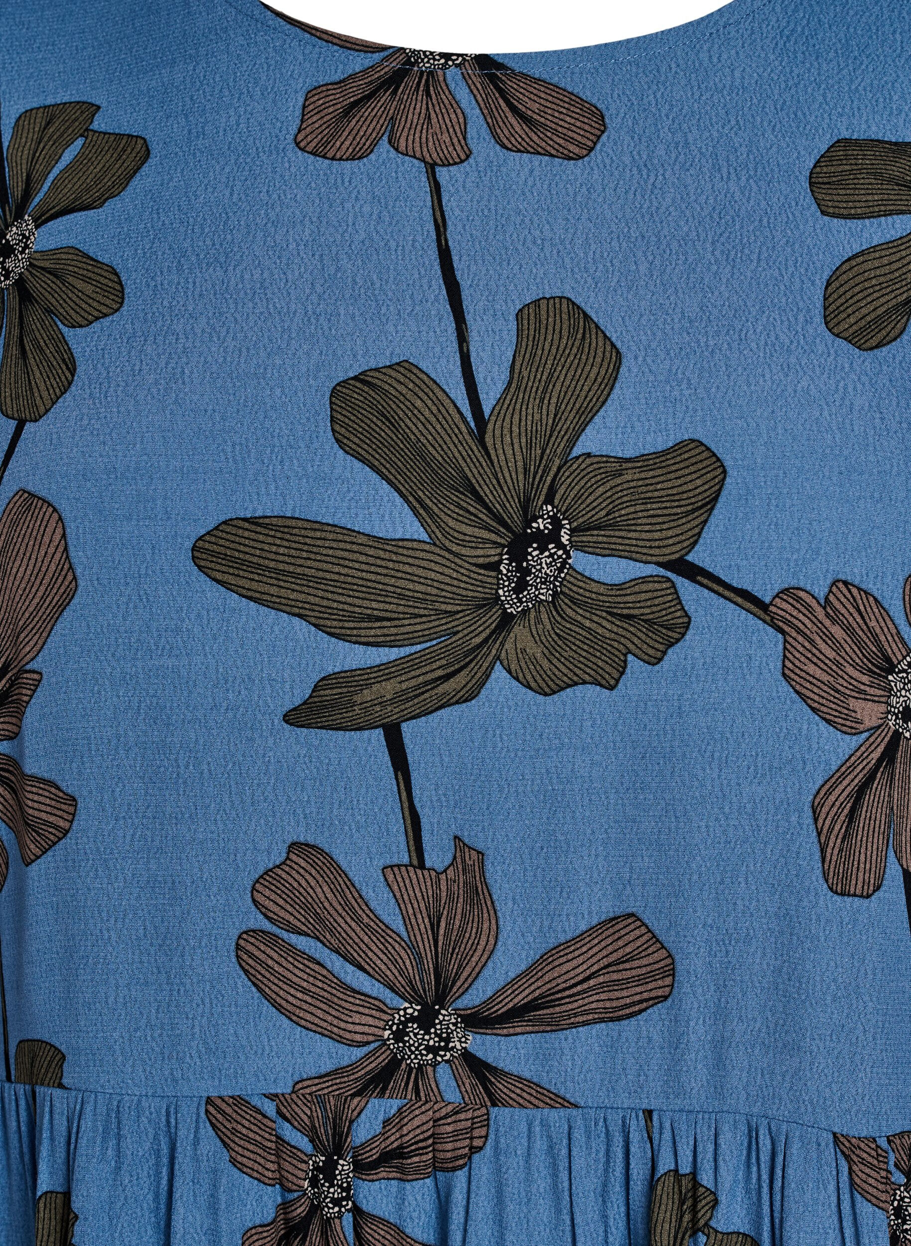 Zizzi Lange mouwen tuniek met een naad, Blauw, Packshot image number 2