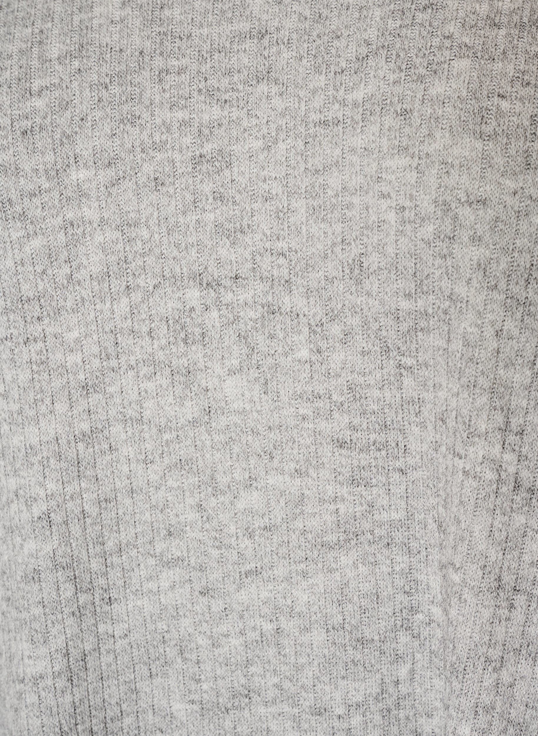 ZizziJersey blouse met geribde textuur en V-hals, Grijs, Packshot image number 2