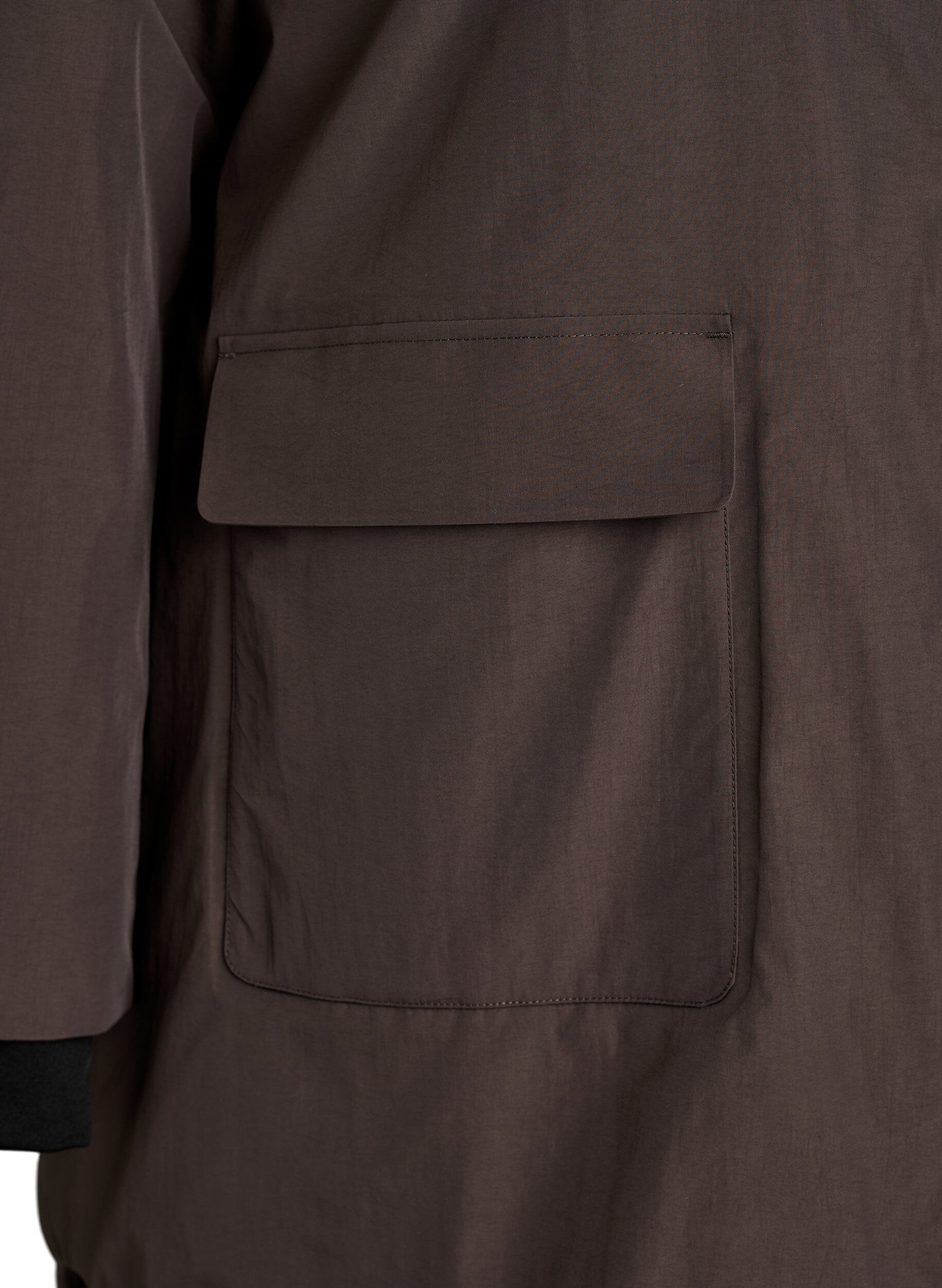 ZizziWaterdichte parka met capuchon, Bruin, Packshot image number 3