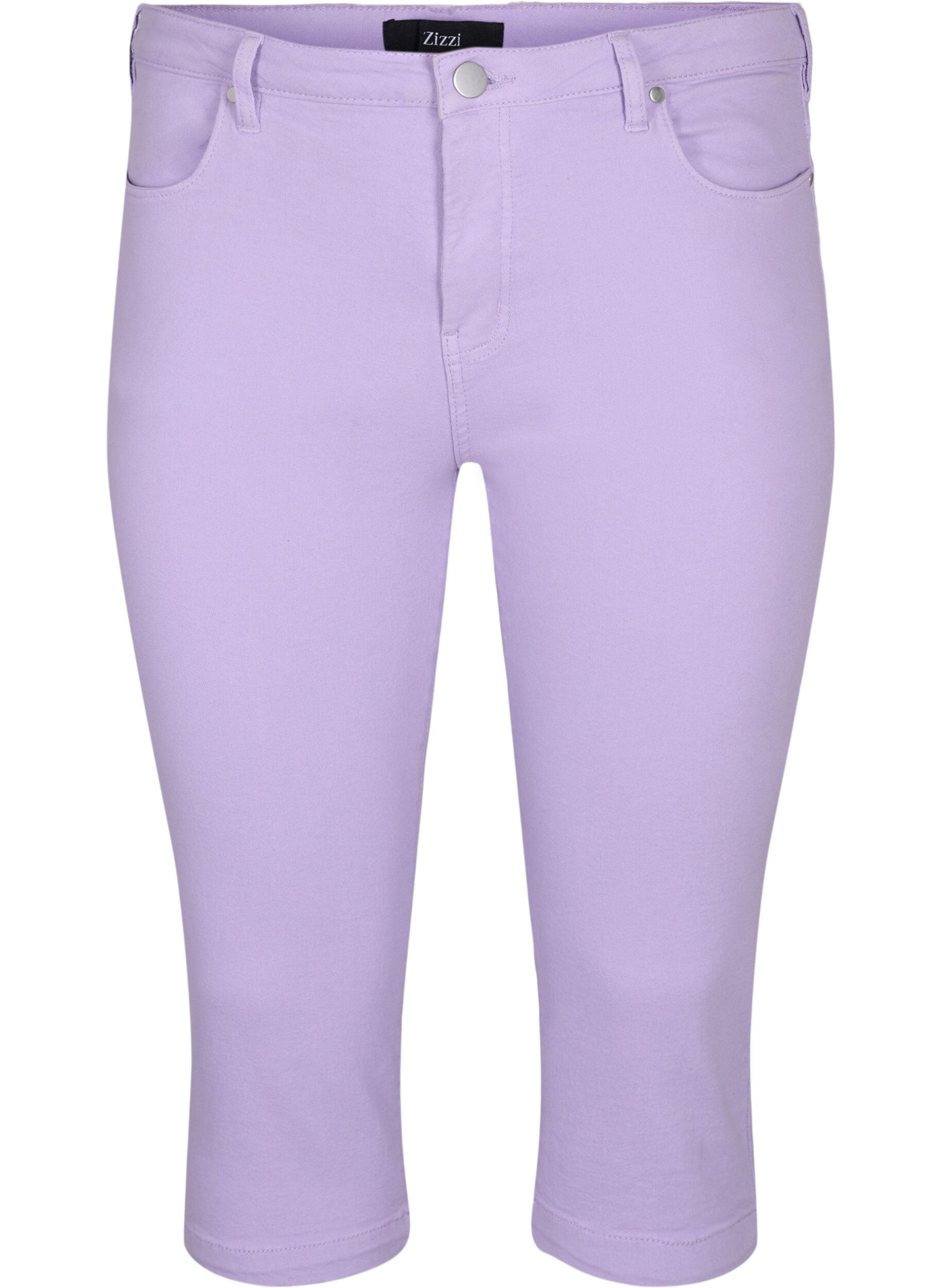 Zizzi Strakke Emily capri broek, Lavender, Packshot image number 0