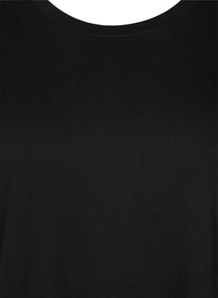 Katoenen jurk met korte mouwen en franje, Black, Packshot image number 2