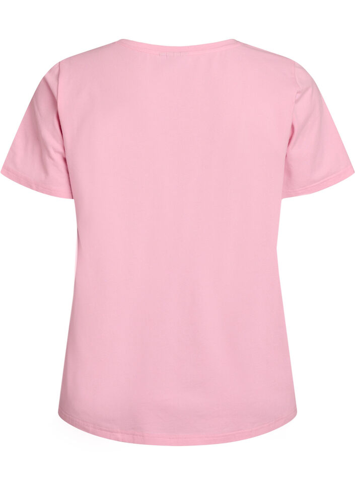Effen basic katoenen T-shirt, Roze, Packshot image number 1