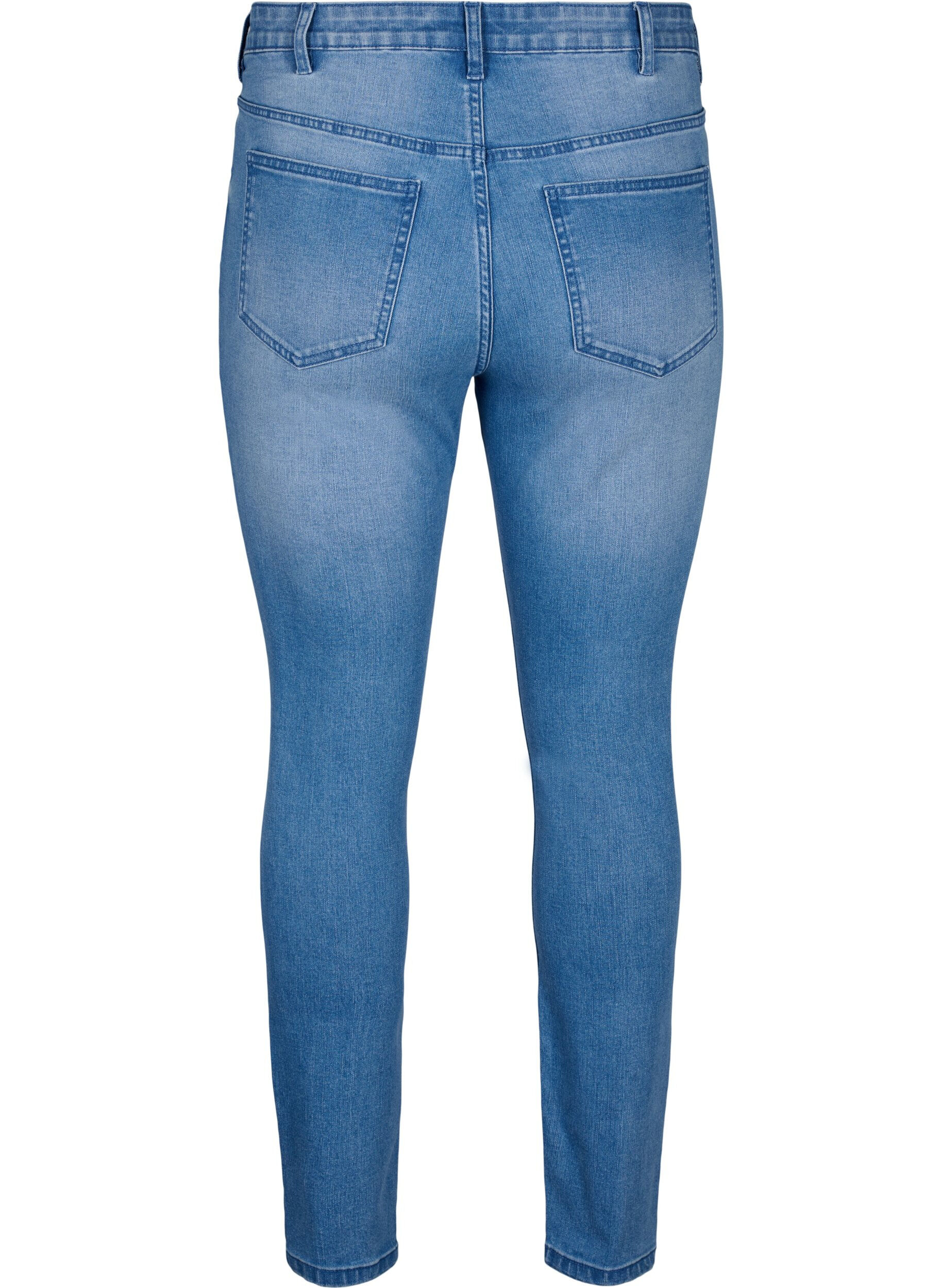 Zizzi Amy jeans met super slim fit en ripped details, Blauw, Packshot image number 1
