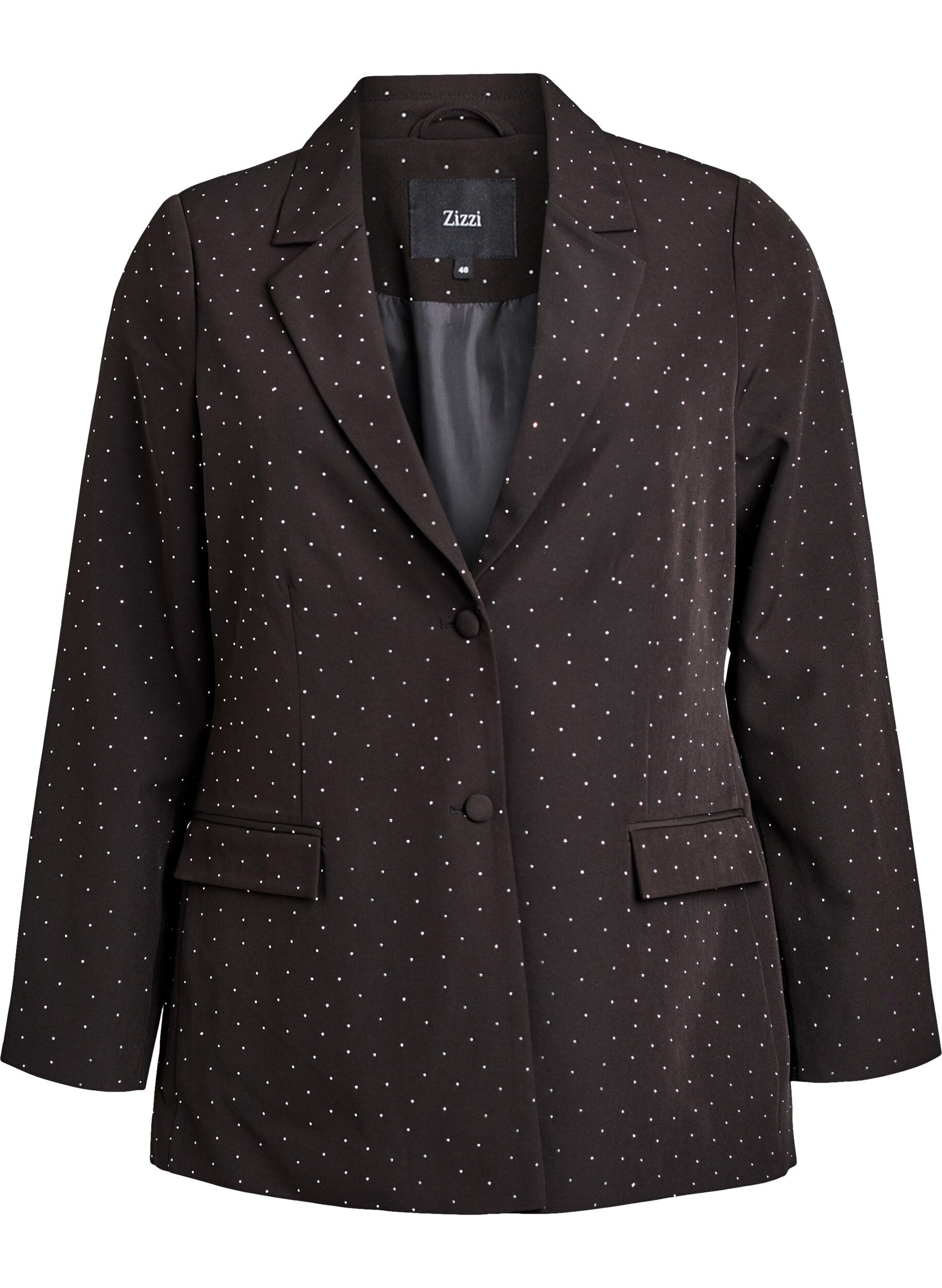 ZizziBlazer met strass-steentjes, Zwart, Packshot image number 0