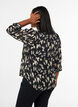 Blouse met patroon, opstaande kraag en 3/4-mouwen, Zwart, Model image number 2
