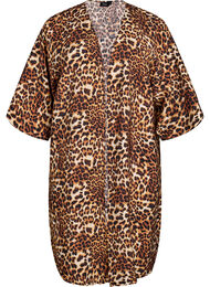 Kimono van viscose met 3/4 mouwen, Bruin