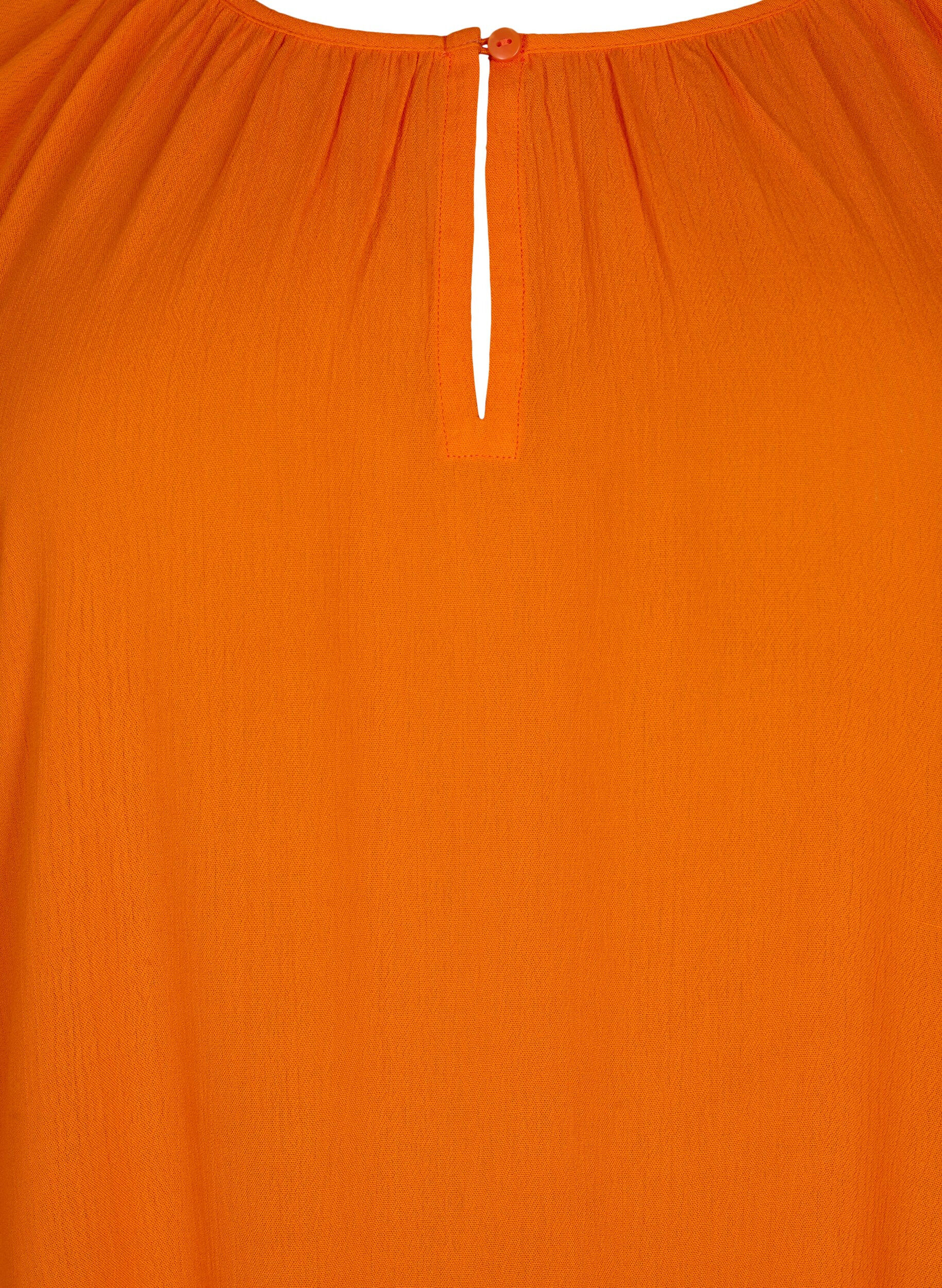 Zizzi Tuniek van viscose met 3/4-mouwen, Oranje, Packshot image number 2