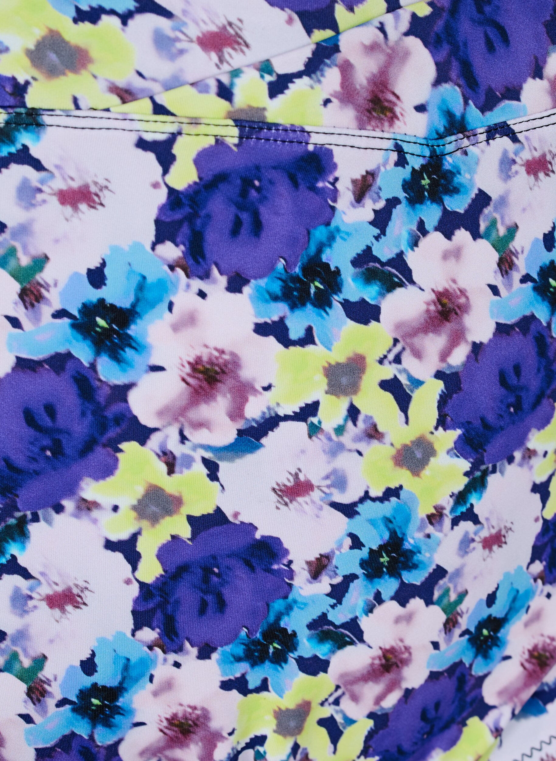 Zizzi Hoge taille bloemen bikinibroekje, Paars, Packshot image number 2