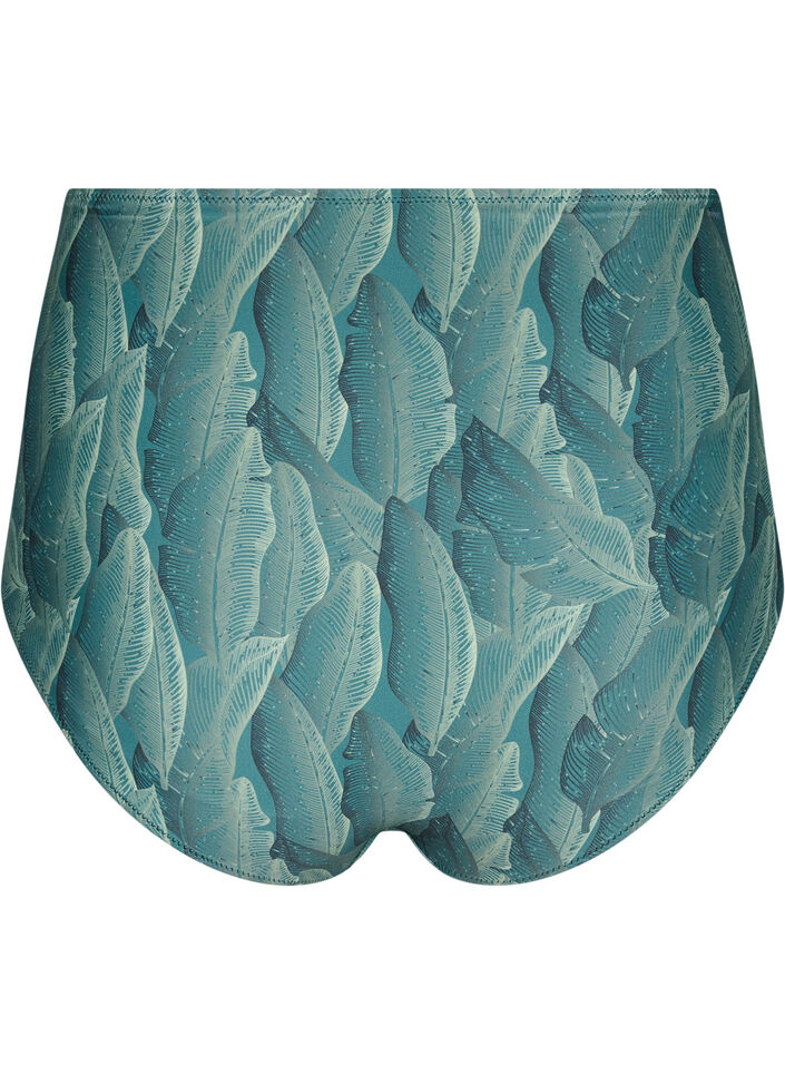 Bikinibroekje met print en een hoge taille, Groen, Packshot image number 1