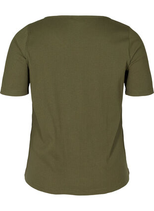 T-shirt met korte mouwen en knopen, Ivy Green , Packshot image number 1