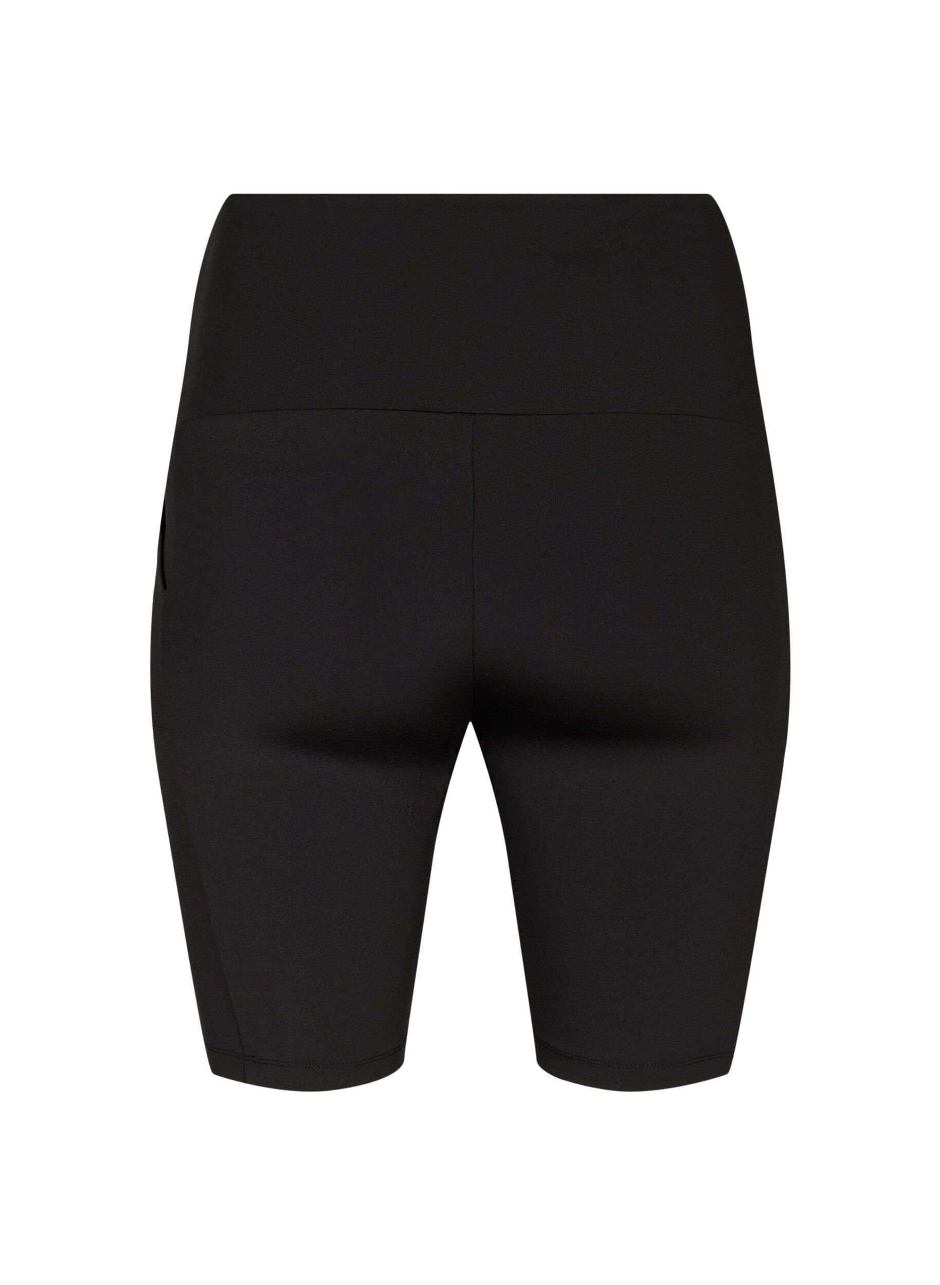 Zizzi Aansluitende korte broek met hoge taille en zakken, Black, Packshot image number 1