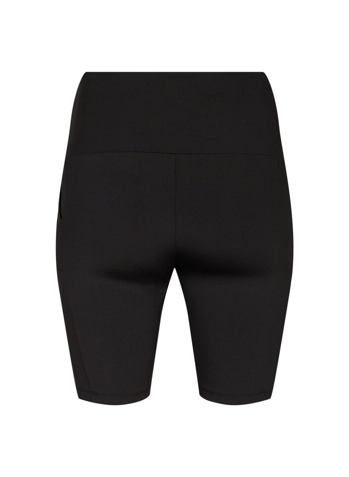 Aansluitende korte broek met hoge taille en zakken, Black, Packshot image number 1