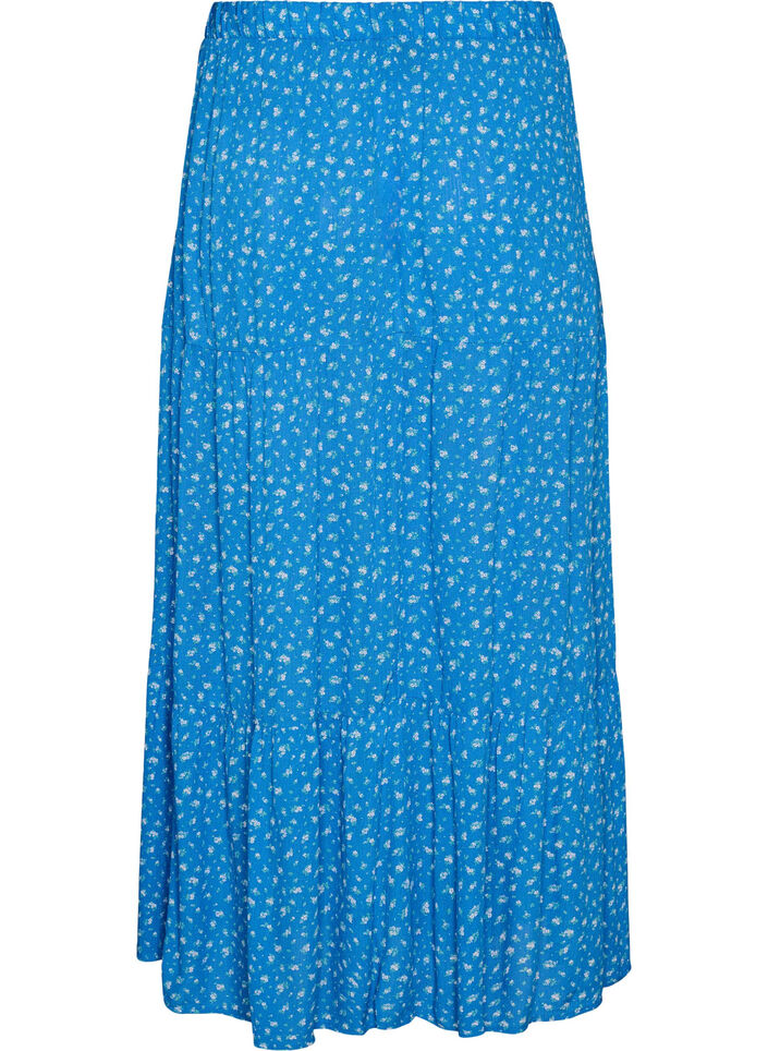 Lange rok met elastiek in de taille, Blauw, Packshot image number 1