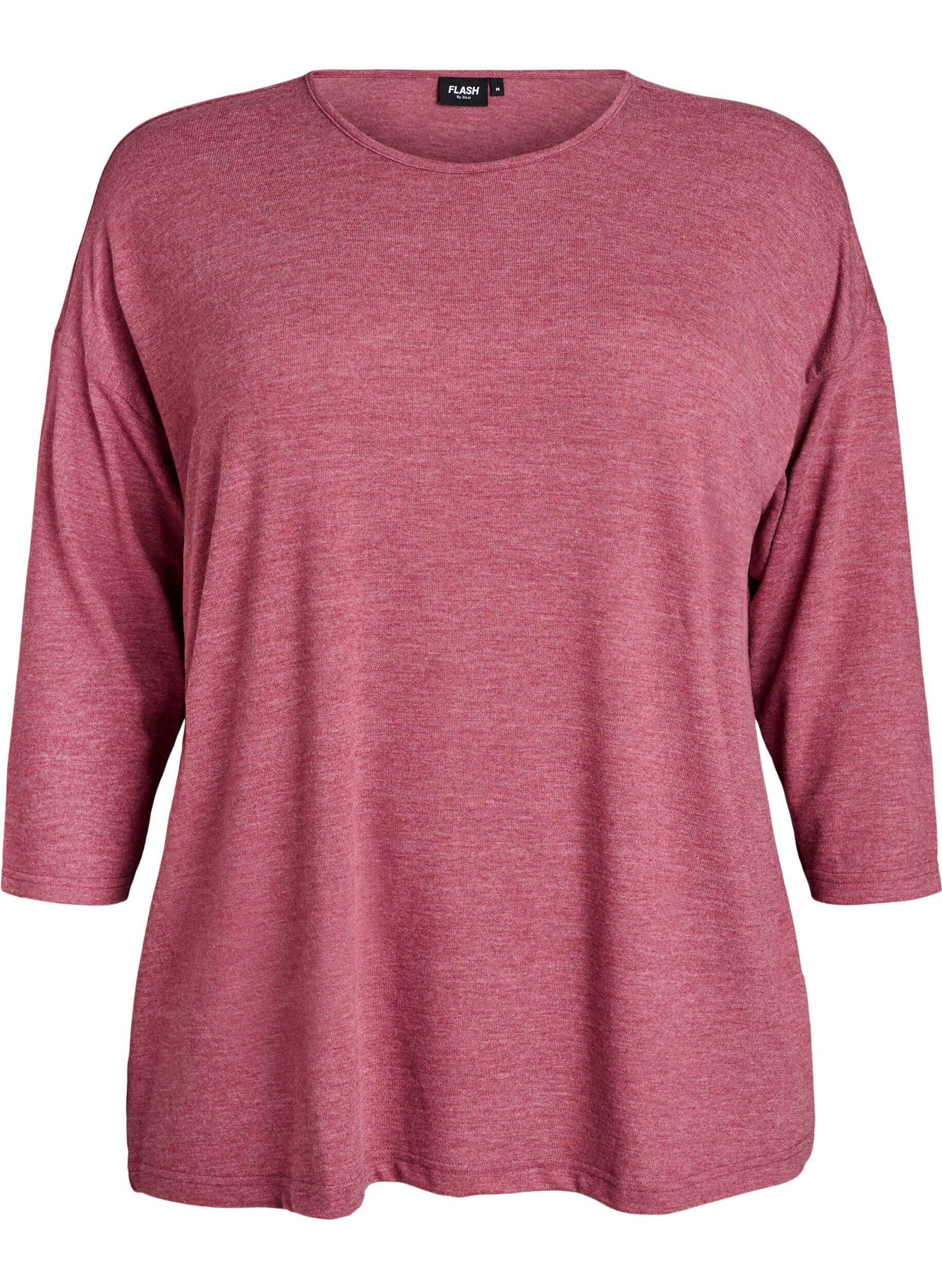 Zizzi FLASH &ndash; Jersey blouse met 3/4 mouwen, Rood, Packshot image number 0