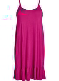 Strandjurk in viscose met gevlochten bandjes, Roze