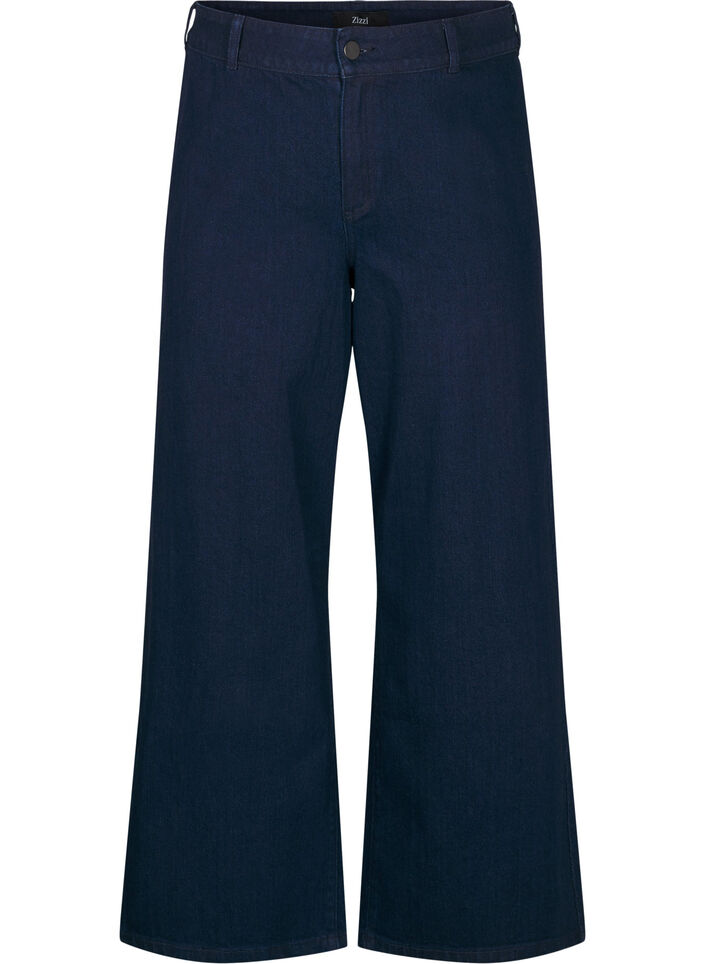 High waist wijde pijpen jeans, Blauw, Packshot image number 0
