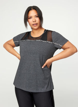 T-shirt, Black Melange, Model image number 0