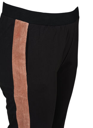 Sweatpants met velours, Black w. Burlwood, Packshot image number 2