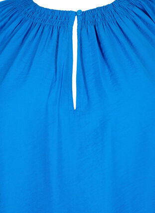 A-lijn viscose blouse met 3/4 mouw, Strong Blue, Packshot image number 2