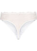Microvezel string met kanten details, Wit, Packshot image number 1