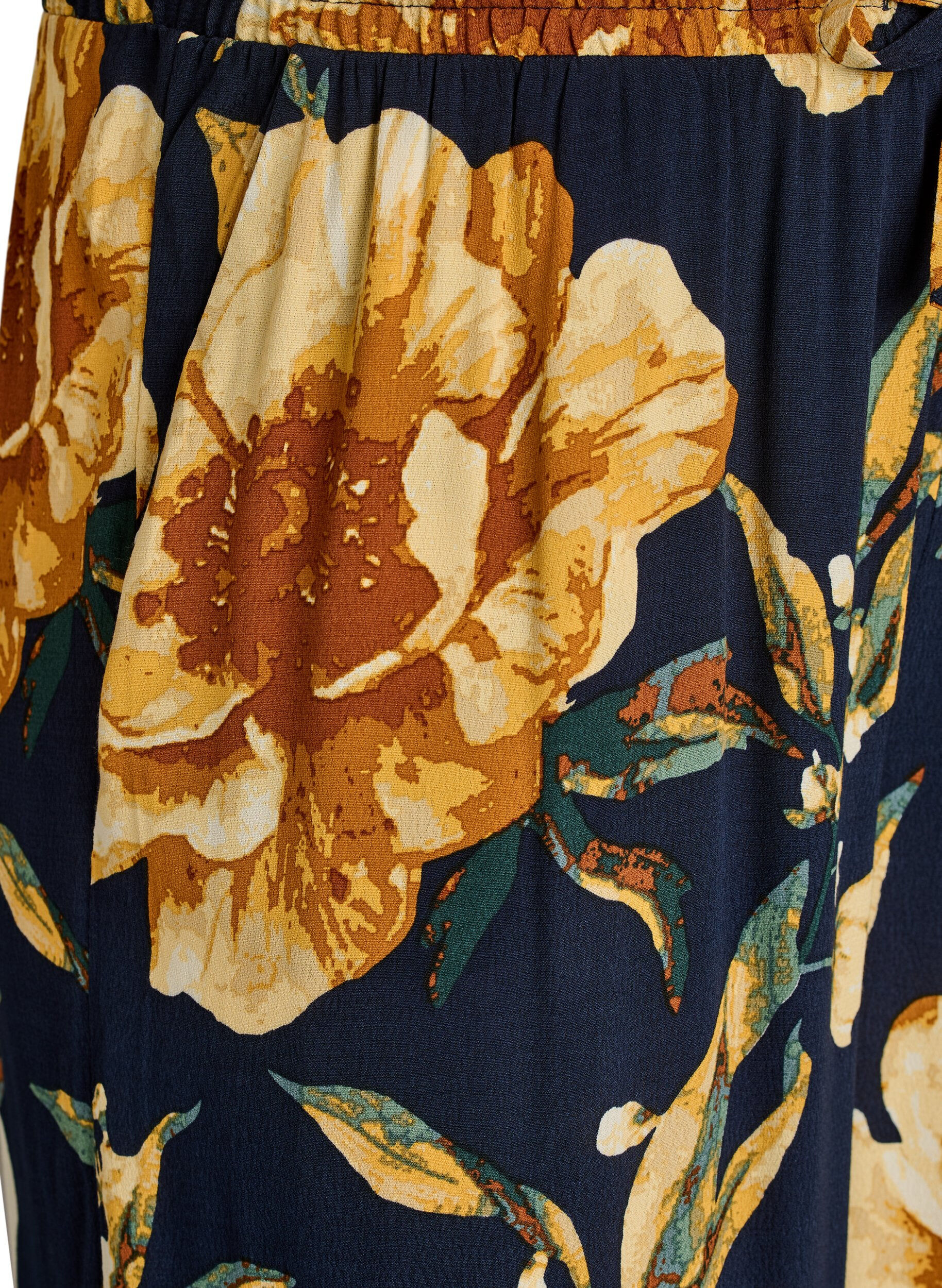 Zizzi Losse viscose broek met print, Blauw, Packshot image number 2