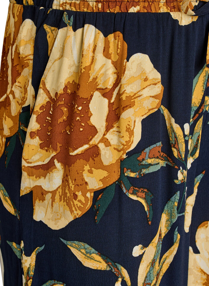 Losse viscose broek met print, Blauw, Packshot image number 2