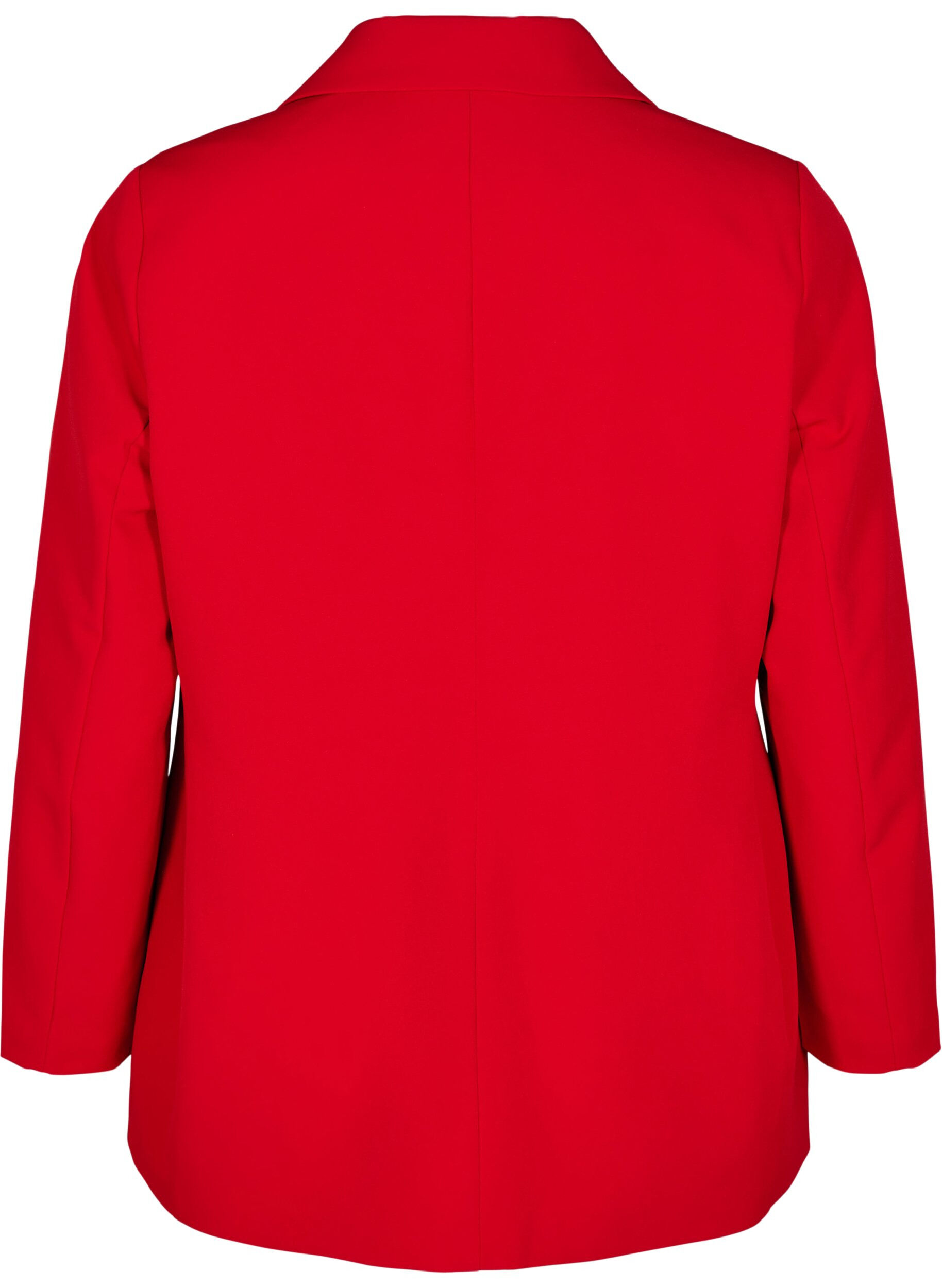 Zizzi Klassieke blazer met knoopsluiting, Rood, Packshot image number 1