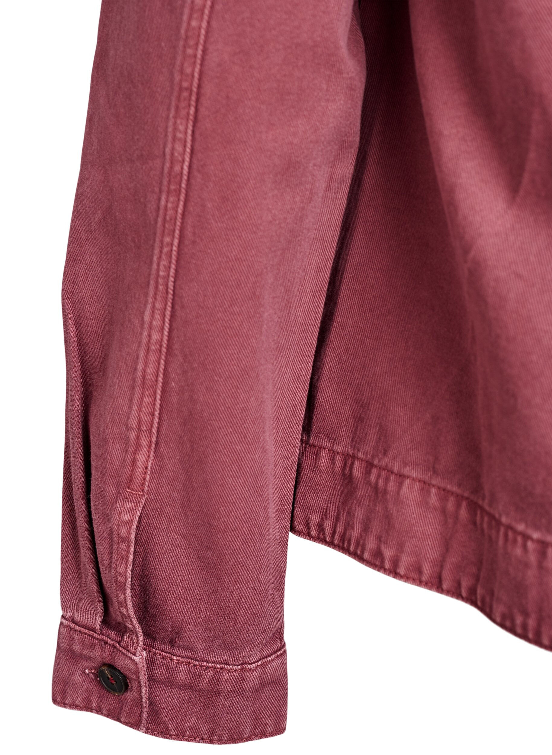 Zizzi Gekleurde denim jack met ritssluiting, Rood, Packshot image number 3
