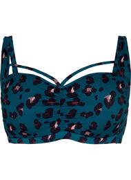 Bikinitop met drapering en string, Leopard