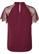 Blouse met korte kanten mouwen en hoge hals, Rood, Packshot image number 1