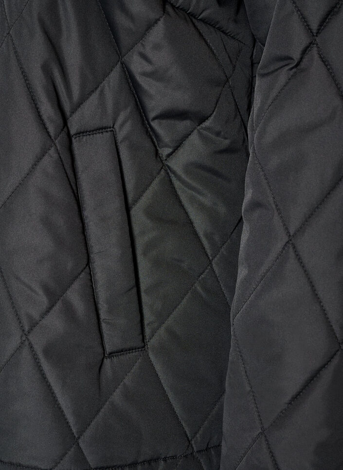 Licht gewatteerd jack met diamant-quilt, Zwart, Packshot image number 3