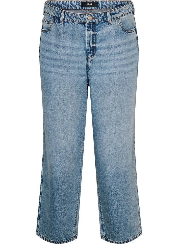 Kiana straight-fit jeans met hoge taille, Blauw, Packshot image number 0