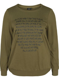 Sweatshirt met tekst, Ivy G w. Black AOP