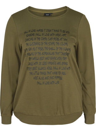 Sweatshirt met tekst, Ivy G w. Black AOP, Packshot image number 0