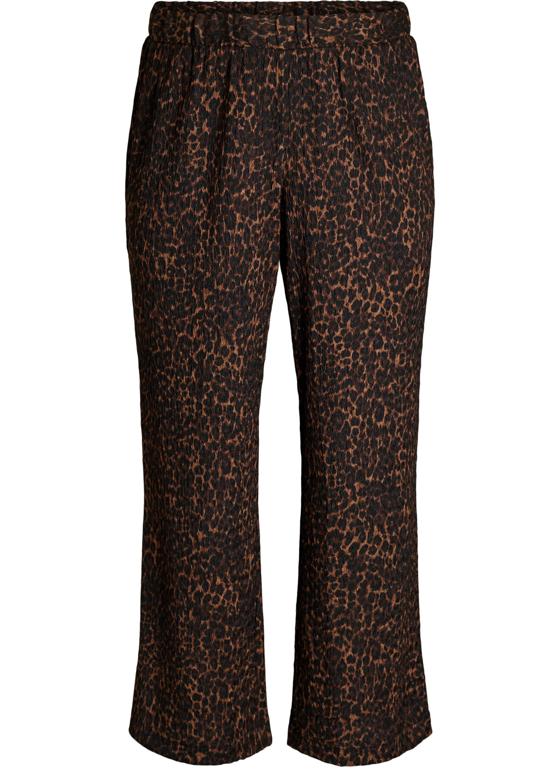 Zizzi Broek met een golvende textuur, Bruin, Packshot image number 0