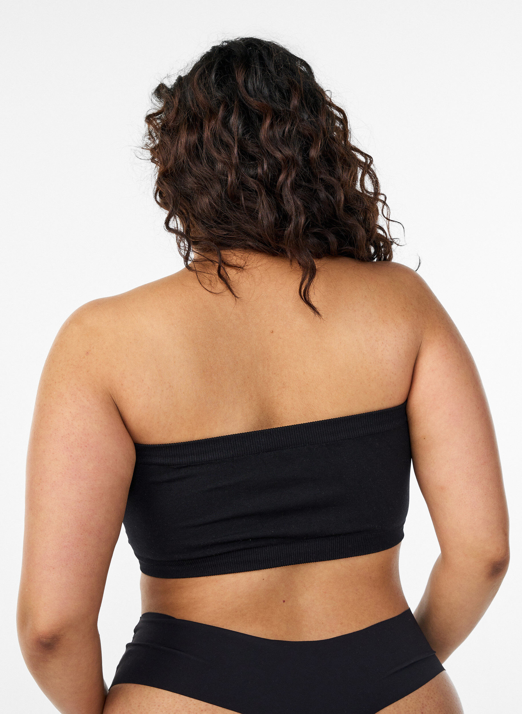 Zizzi Bandeau topje, Zwart, Model image number 2