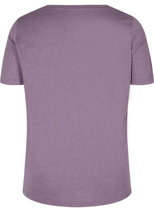 Gemêleerd T-shirt met print en korte mouwen, Vintage Violet Mel., Packshot image number 1