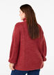Gebreide trui met hoge hals en rits, Rood, Model image number 2