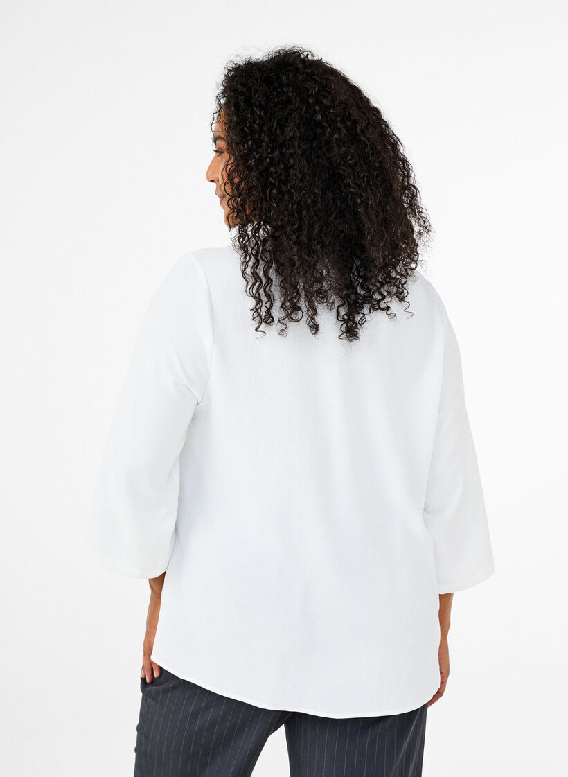 Blouse met 3/4 mouwen, Vanille, Model image number 2
