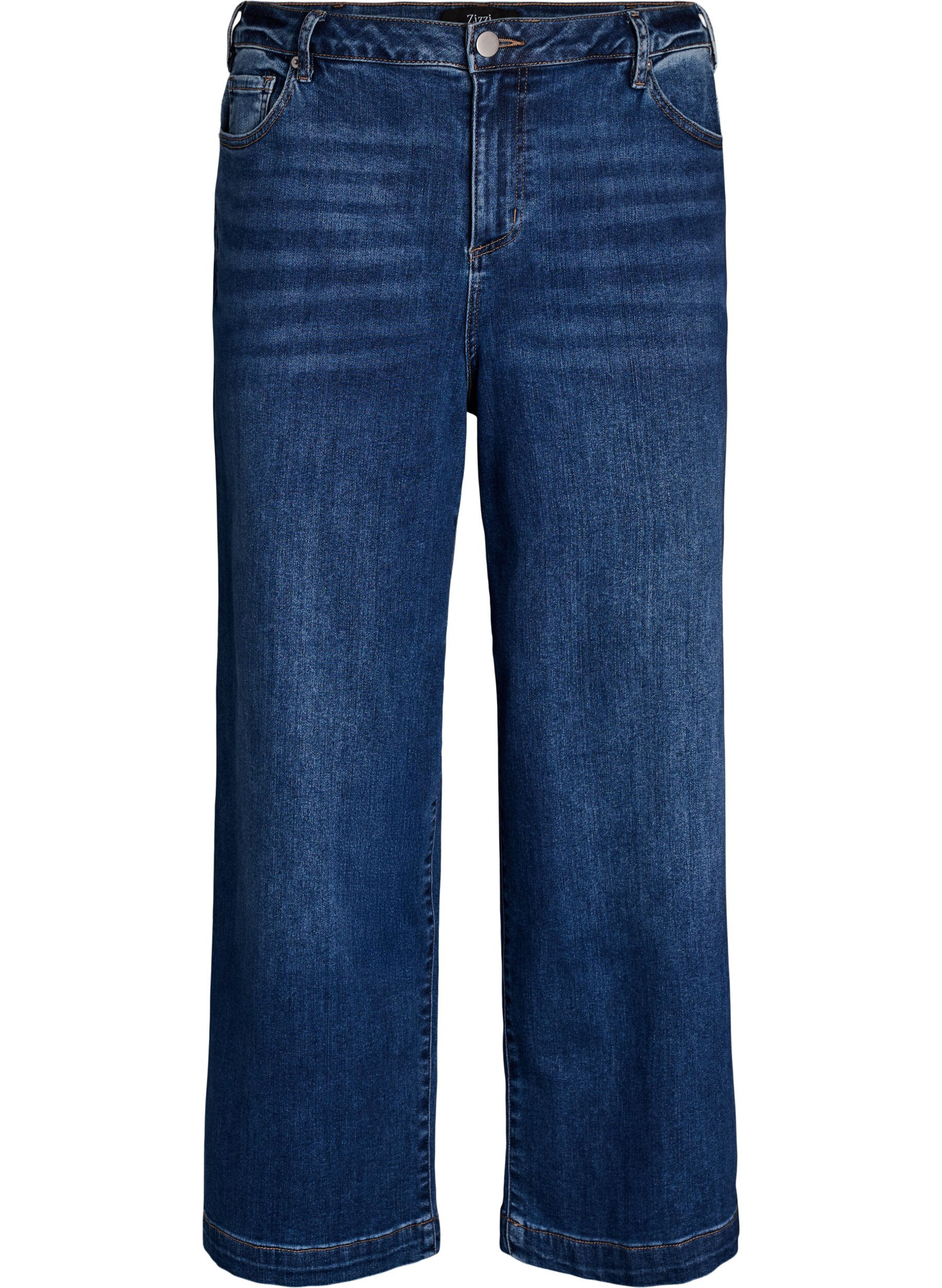 Zizzi Kiana jeans met een straight-fit en hoge taille, Blauw, Packshot image number 0