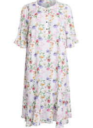 Gebloemde midi-jurk met 3/4-mouwen, Roze