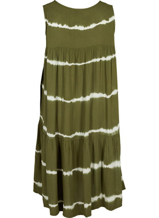 Viscose midi-jurk met print, Ivy Green Batik, Packshot image number 1