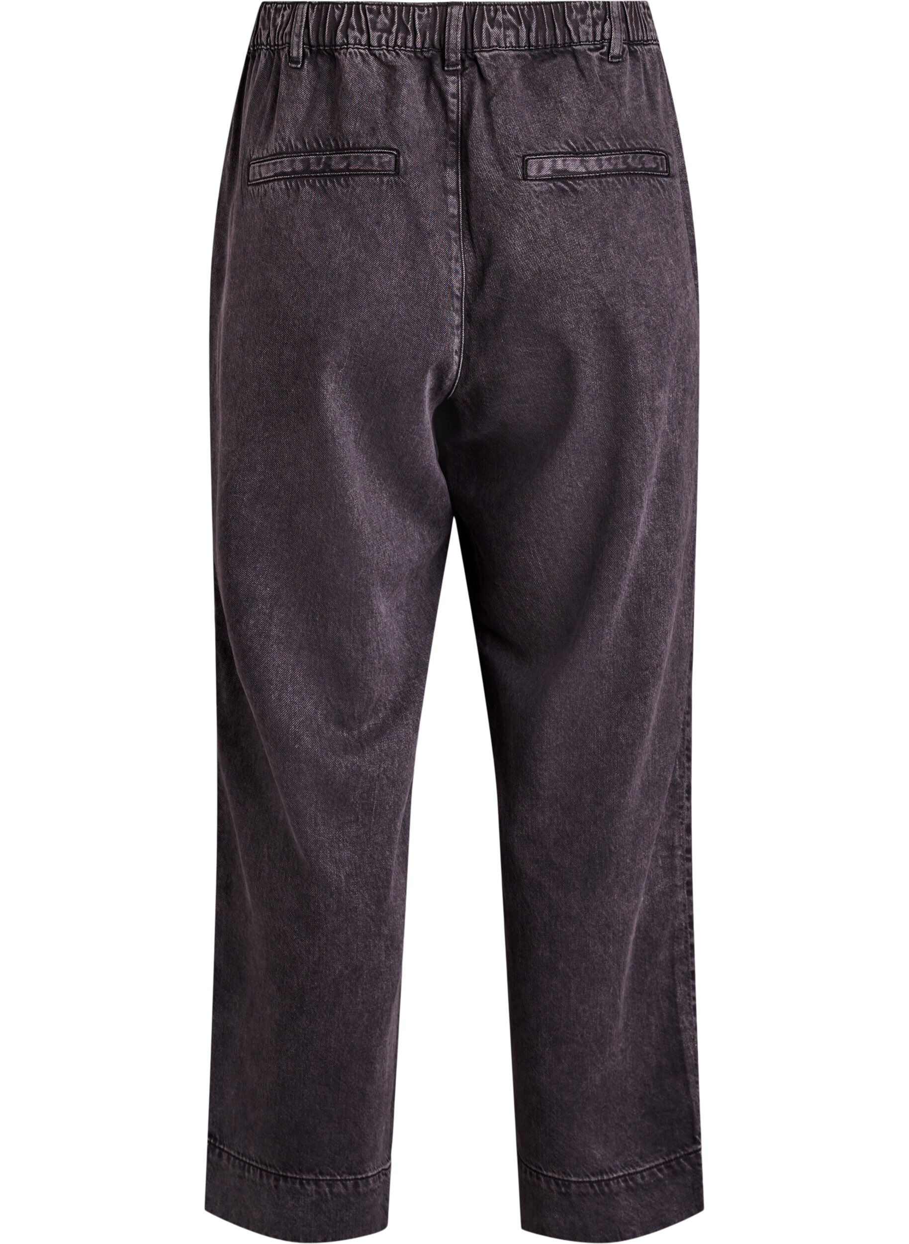 Zizzi Brede jeans met een elastische tailleband, Grijs, Packshot image number 1