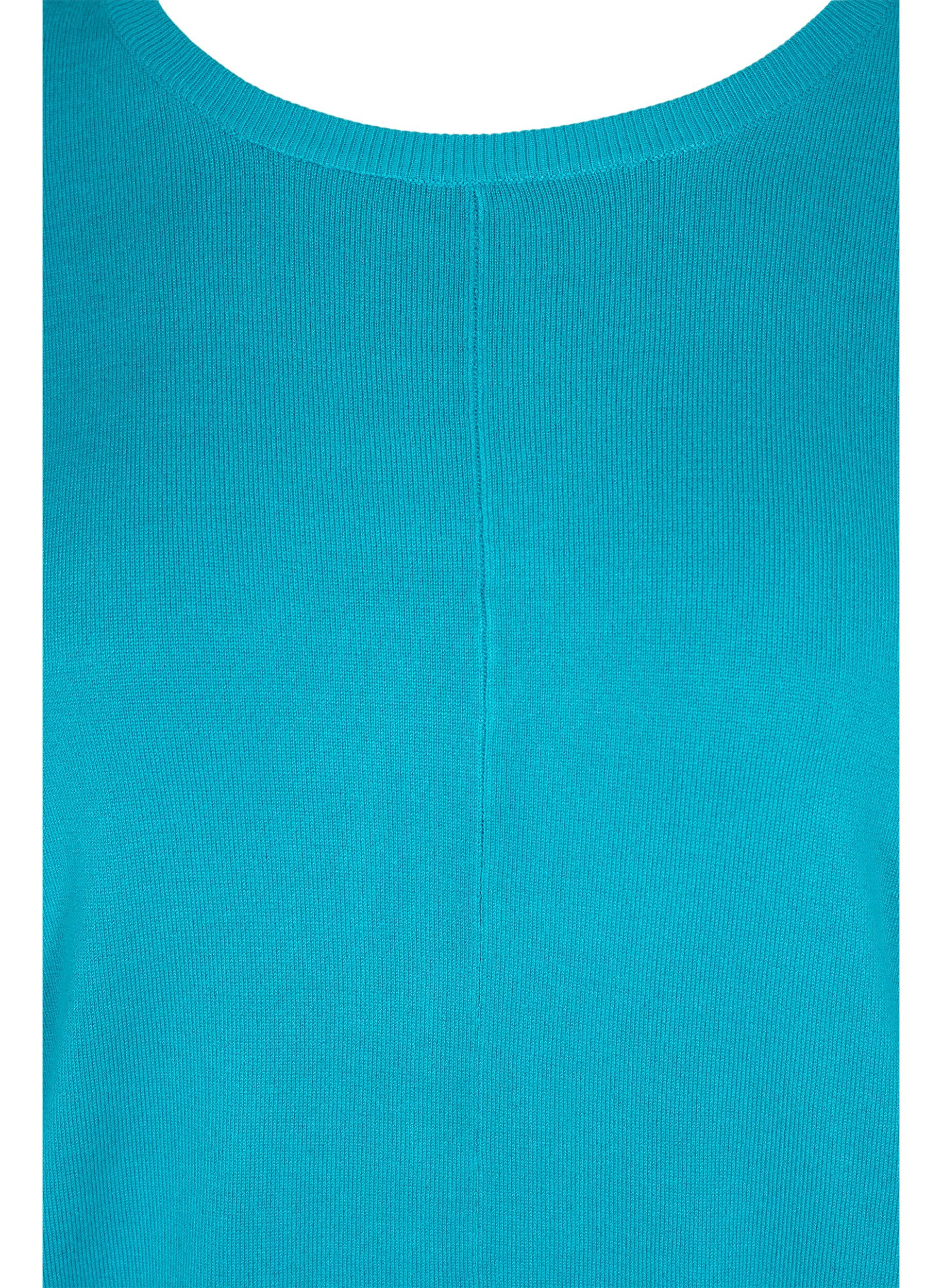 Zizzi Gebreide tuniek in viscosemix, Capri Breeze, Packshot image number 2