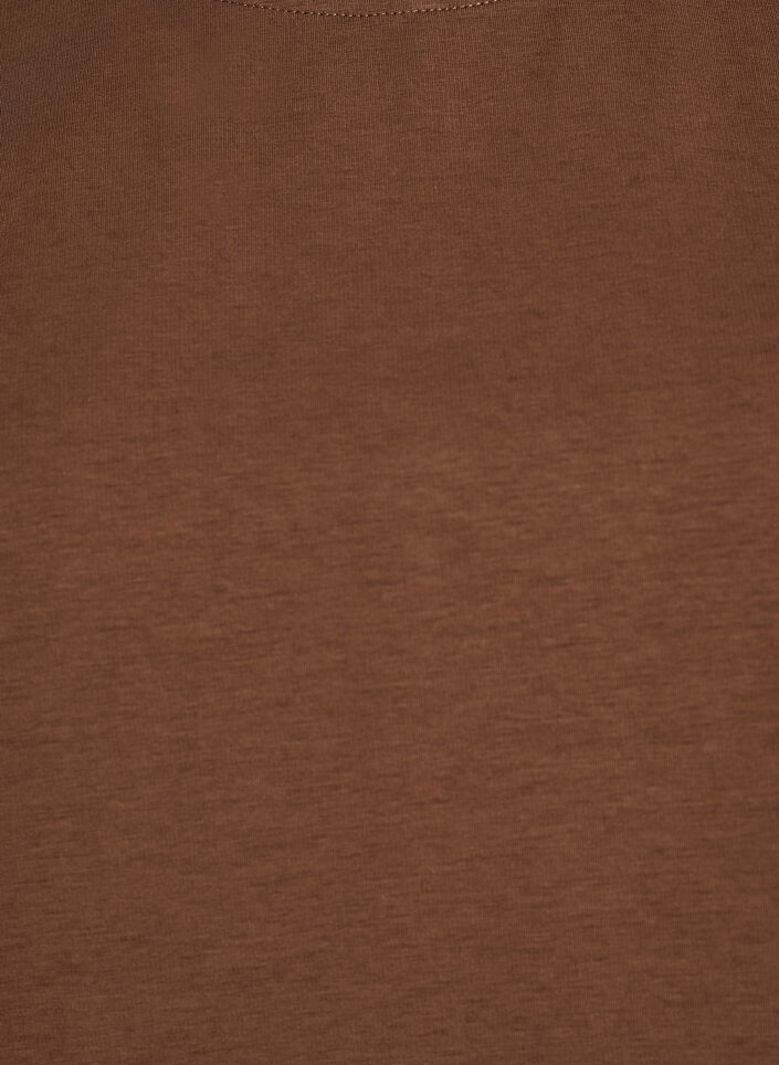 Peplum blouse met ellebooglange mouwen, Bruin, Packshot image number 2